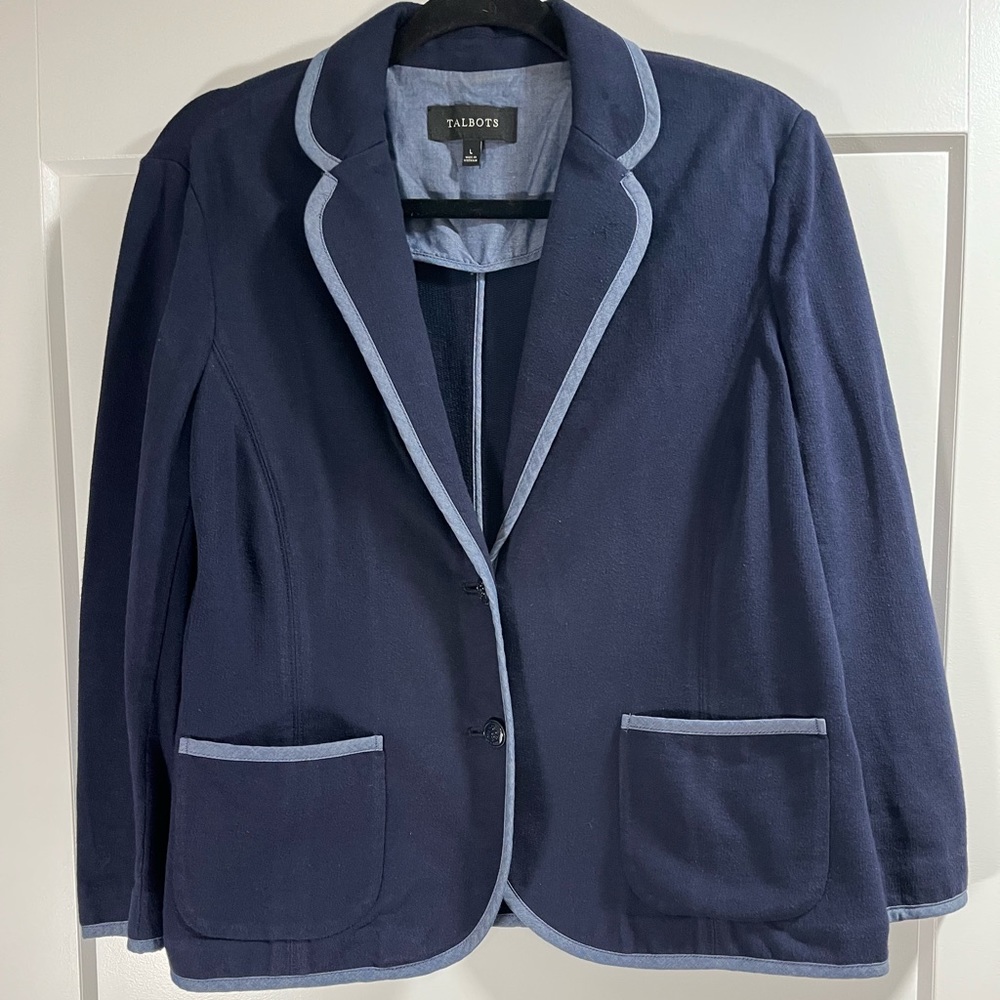 Talbots Navy Blazer Woman Sz L